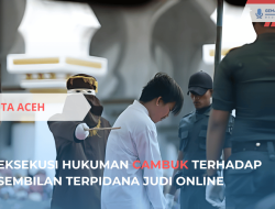 Hukuman Cambuk Untuk Sembilan Terpidana Judi Online