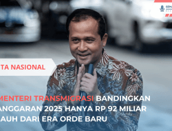Anggaran Kementerian Transmigrasi 2025 Kecil