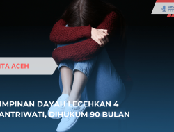 Pimpinan Dayah Lecehkan 4 Santriwati, Dihukum 90 Bulan