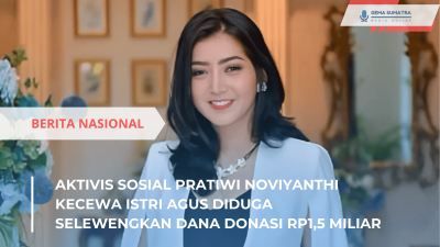 Istri Agus Diduga Selewengkan Dana Donasi Rp1,5 Miliar