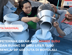 Peternak Boyolali Buang 50 Ribu Liter Susu Senilai Rp 400 Juta