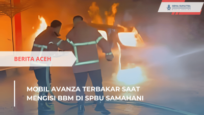 Mobil Avanza Terbakar di SPBU Samahani