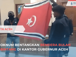 Bendera Bulan Bintang Dibentangkan di Kantor Gubernur Aceh