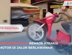 Aksi Berbahaya Remaja Atraksi Motor di Jalur Berlawanan
