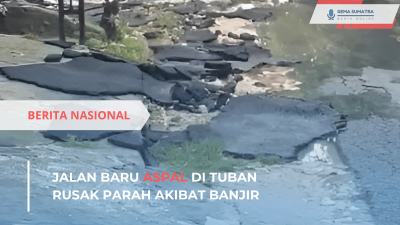 Ket foto: Aspal Baru di Tuban Rusak (Sumber Foto: Tiktok/infotuban)