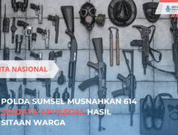 Polda Sumsel Musnahkan 614 Senjata Api Ilegal Hasil Sitaan Warga