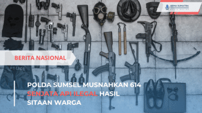 Polda Sumsel Musnahkan 614 Senjata Api Ilegal Hasil Sitaan Warga