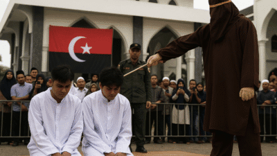 Dua Mahasiswa Dijatuhi Hukuman Cambuk Publik di Aceh