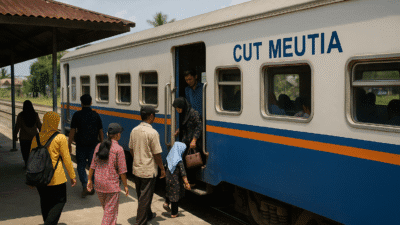 Kereta Cut Meutia Jadi Transportasi Murah dan Hiburan Warga Aceh