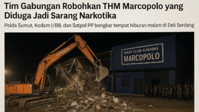 Tim Gabungan Robohkan THM Marcopolo yang Diduga Jadi Sarang Narkotika