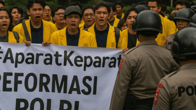 Demo Mahasiswa UI di Polda Metro Jaya, Aksi #AparatKeparat dan Tuntutan Reformasi Polri