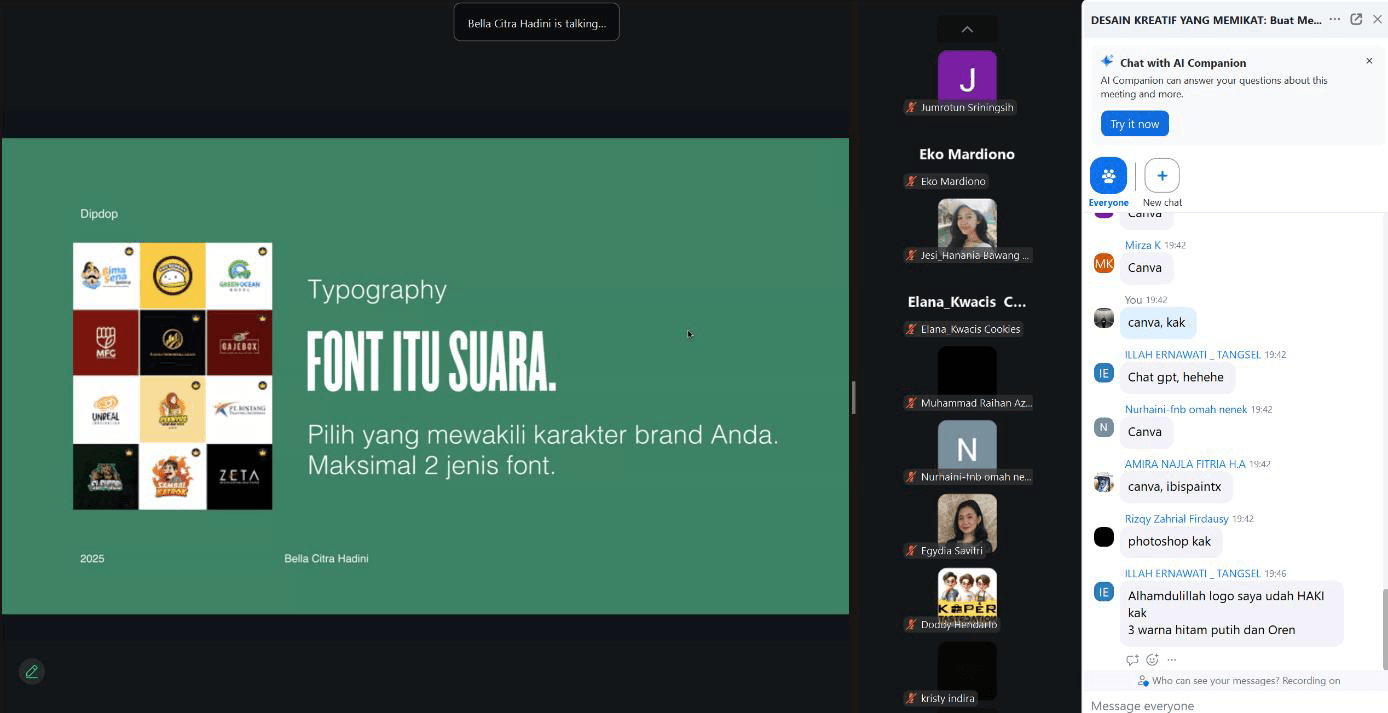 Webinar bersama Bella Citra Hadini