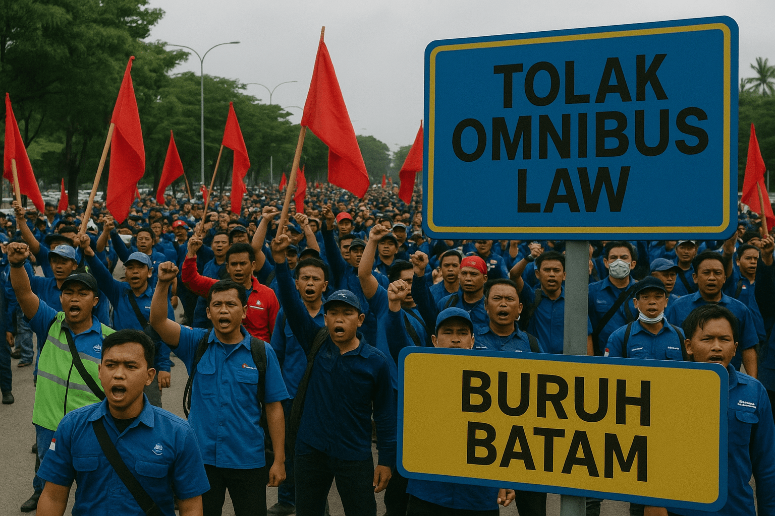 aksi buruh Batam 24 Oktober