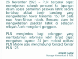 Pemadaman Listrik Aceh Akibat Tower 150 kV Arun–Bireuen Roboh