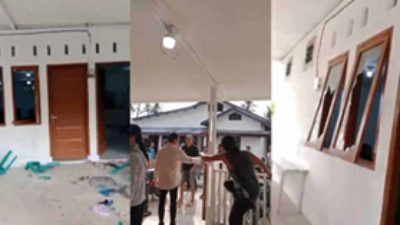 Situasi pascakejadian perusakan rumah doa GKSI di Padang yang menunjukkan dampak nyata tindakan intoleransi beragama