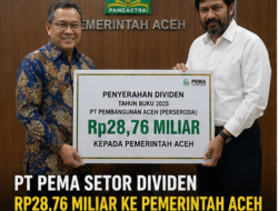 PT PEMA Setor Dividen Rp28,76 Miliar, Kontribusi untuk PAD Aceh Meningkat