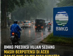BMKG Prediksi Hujan Sedang Masih Berpotensi di Aceh dan Sejumlah Wilayah Sumatra