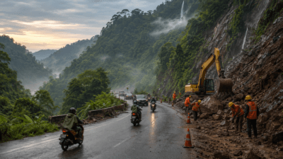 Longsor Dibersihkan, Jalur Lembah Anai Kembali Dibuka Dua Arah