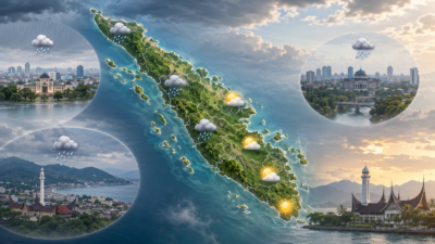 Cuaca Sumatra 5 Agustus: Medan, Padang, dan Pekanbaru Berpotensi Hujan Ringan