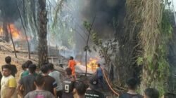 Kebakaran di lokasi pengeboran minyak kawasan Lhok Lemak, Darul Ihsan, Aceh Timur, 13 September 2026