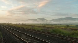 Ilustrasi jalur kereta api, bukan foto jalur Kayu Tanam Padang Panjang
